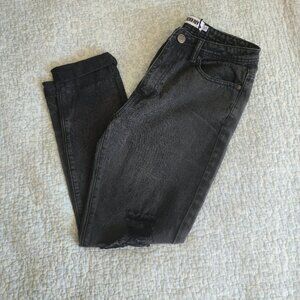 THE ROCKN REV Black Distressed Jeans, Size 8